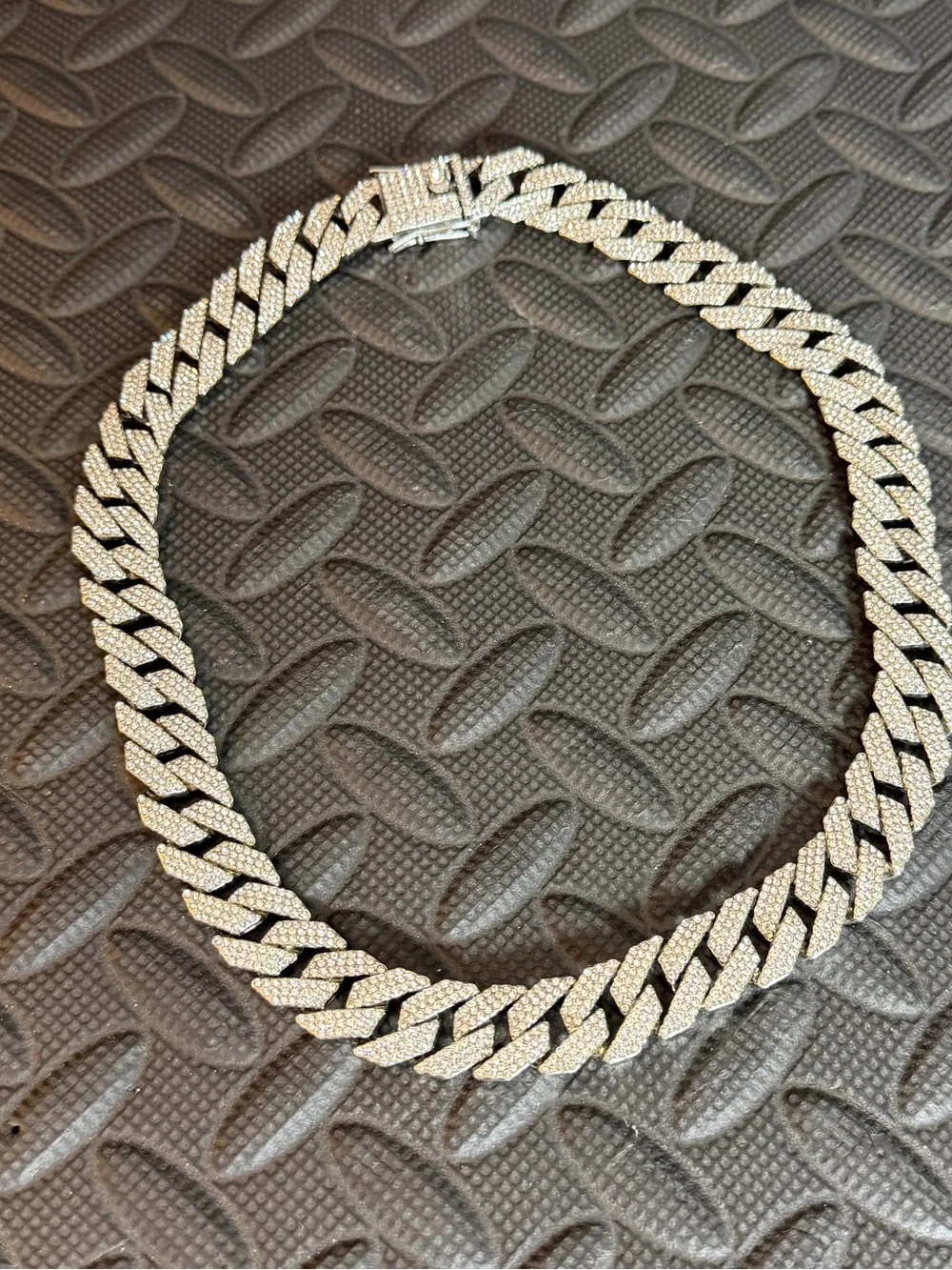 Iced Out‎ Miami Cuban Link Necklace Silver Tone Hip Hop  20” x 15mm Heavy Chain